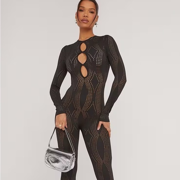 Ego Black Cutout Jumpsuit - Picture 1 of 9